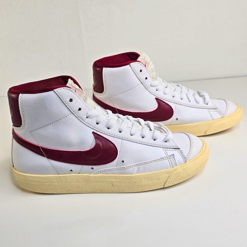 Nike Blazer Mid 77 White Beet Red Star Gold Sunburst Sneakers US 9.5 Mens
